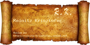 Reinitz Krisztofer névjegykártya